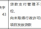 国家开发银行被罚60万元：贷款支付管理不到位、向未取得行政许可的项目发放贷款