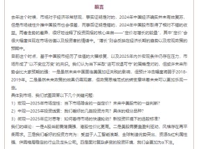 清和泉年度策略|2025发展重回优先：形势比人强 看好四大投资方向